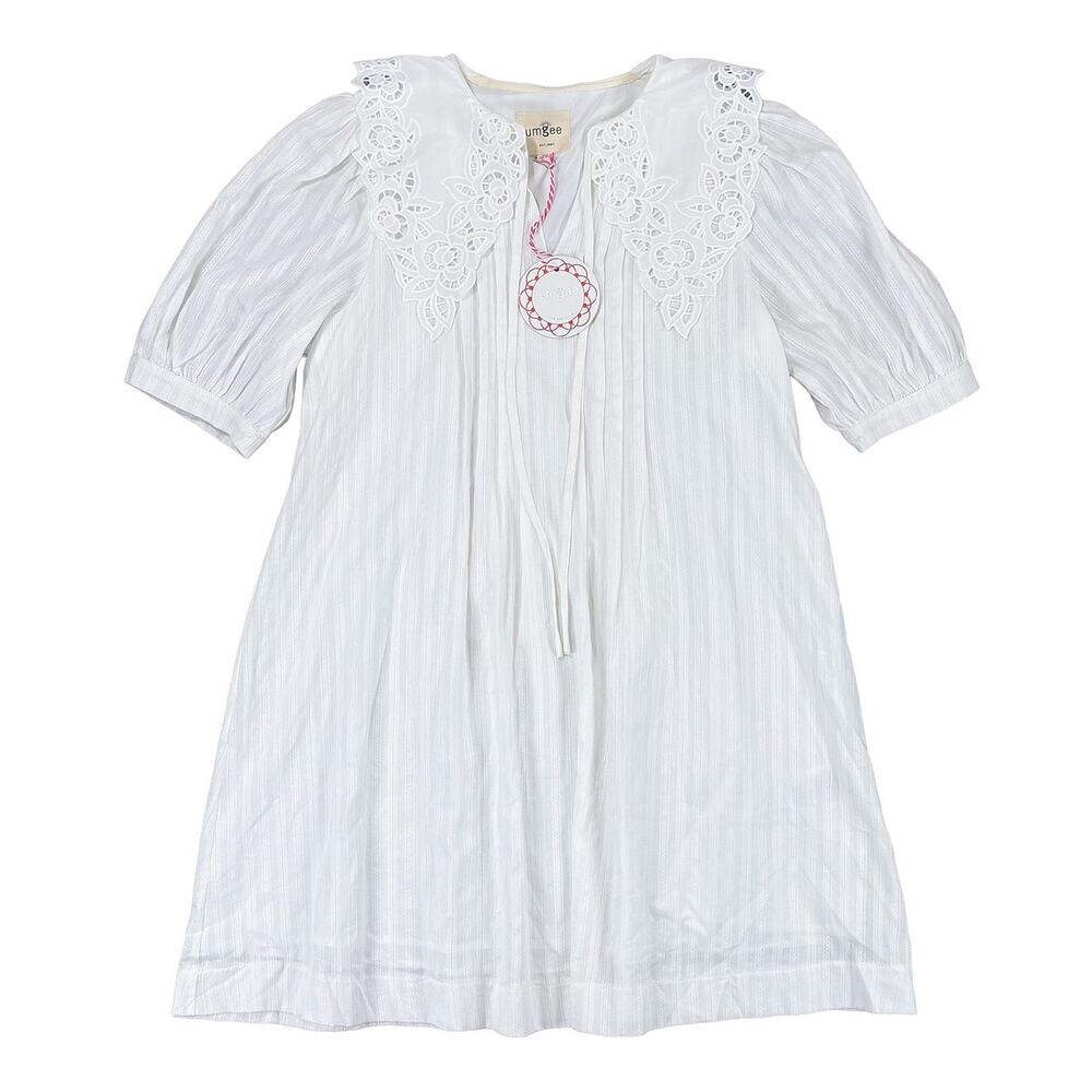 Umgee NWT White Babydoll Mini Dress XS Lace Collar Sorority Rush Initiation